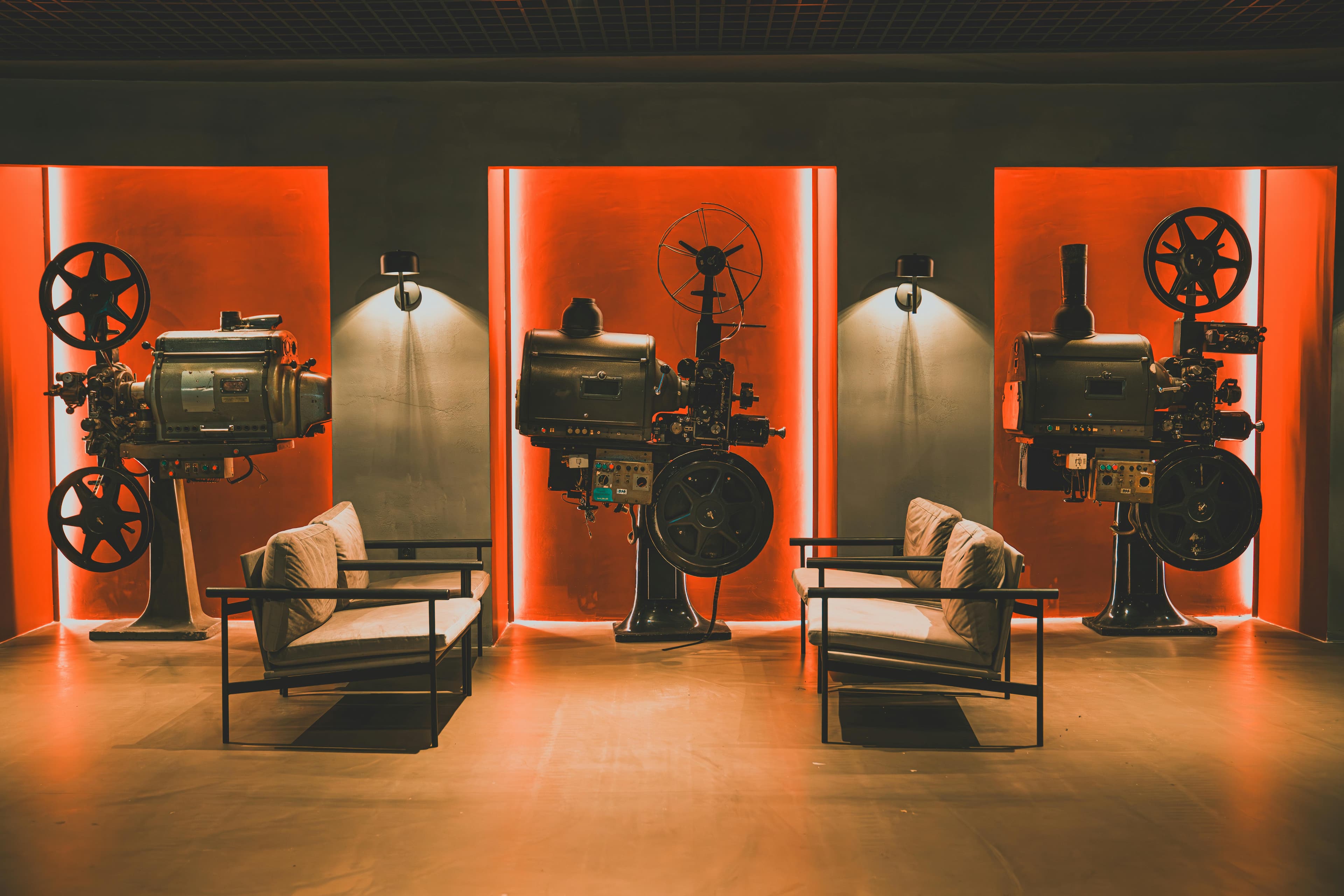 Vintage film projectors